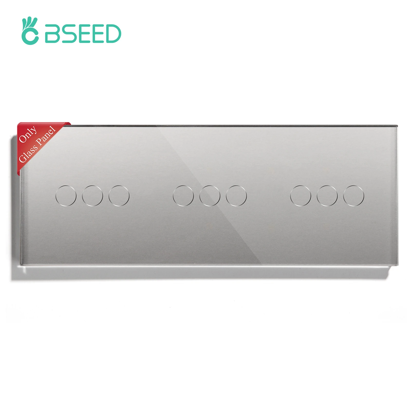 Bseed Triple Painel de Vidro Apenas 288 mm Triplo 3gang Branco Preto Gloden para Interruptor de Parede Função Parte Faça Você Mesmo com Quadro de Metal - Image 2