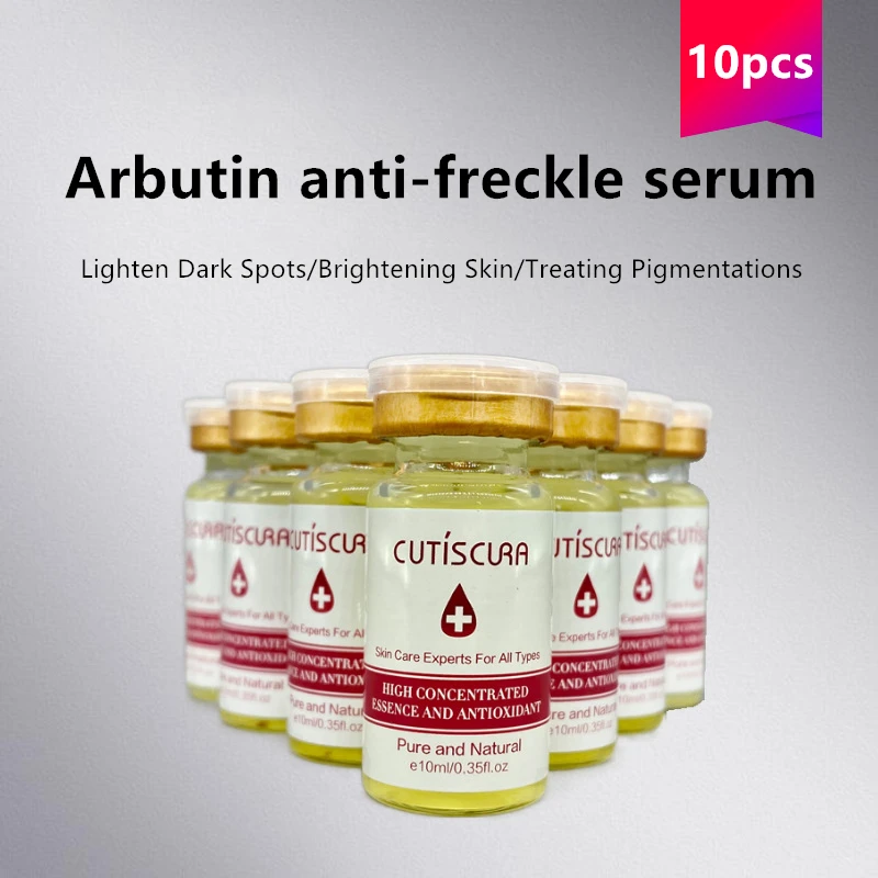 

10pcs Arbutin Facial Serum Brightening Skin Blemishes Black Spots Melanin Removal Acne Scars Fine Lines Dark Spot Corrector