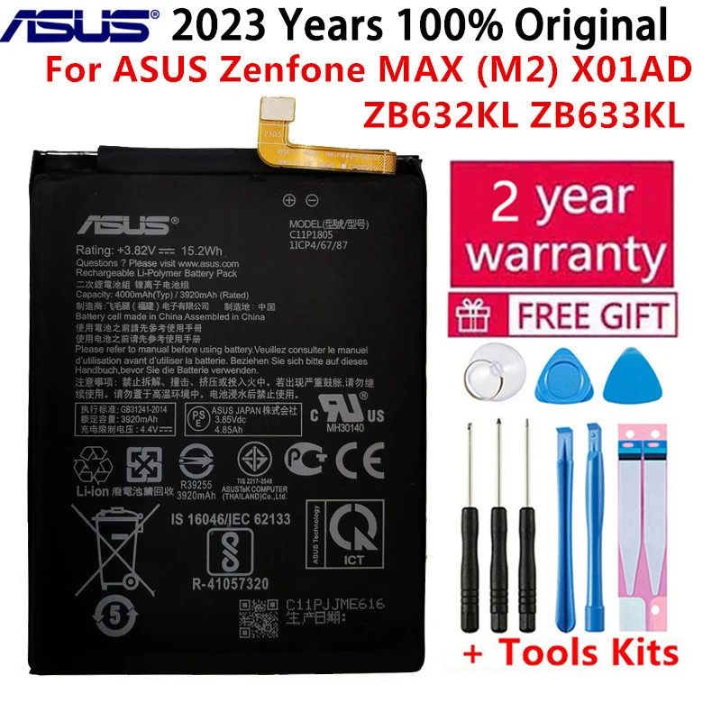 2023 100% oryginalna Bateria C11P1805 dla ASUS Zenfone MAX (M2) X01AD ZB632KL ZB633KL wysokiej jakości Bateria telefonu komórkowego Bateria