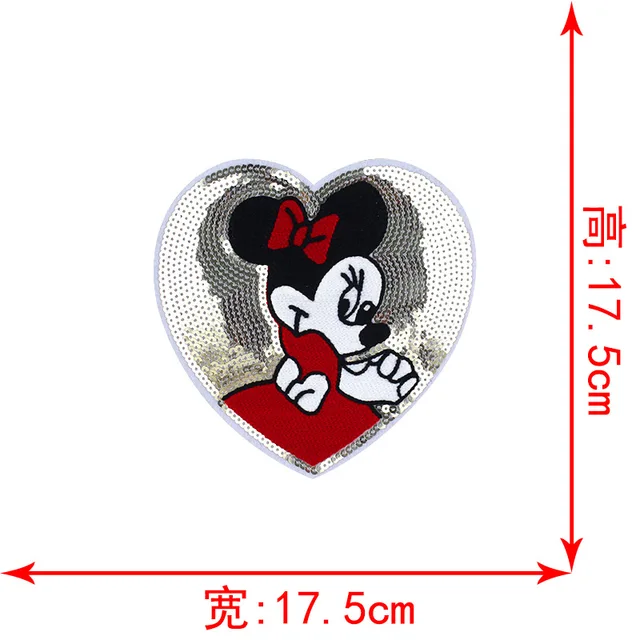 Disney Sequins Clothing Patch Mickey Minnie Mouse Patches Cartoon Sew Clothes Patch for T-shirt Coat DIY Decoration Women Gift Yellow