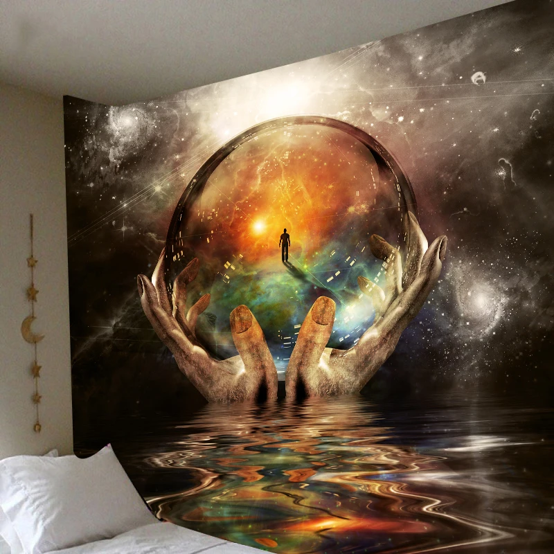 

Hippie Moon Tapestry,Wall Hanging Bohemian Room Decor Moon Star Night Art Print Tapestry Bedroom Home Decoration Aesthetics