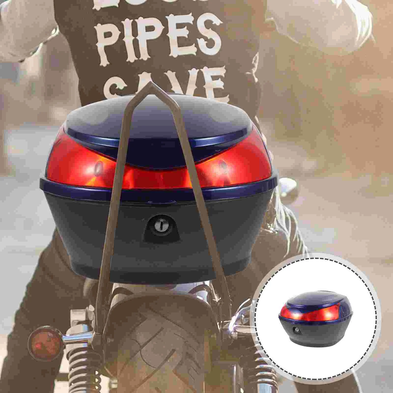 

Motorcycle Trunk Large Tail Box Scooter Capacity Replacement Trunk Top Lock Rear Luggage Case Hard Shell Helmet Carrier Soft