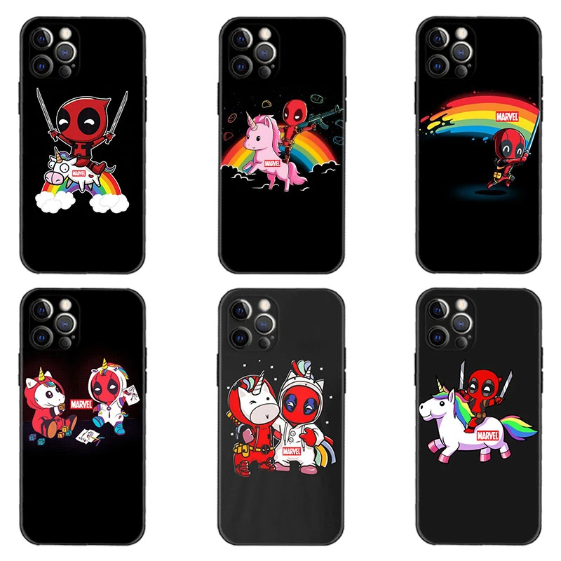 13 case Case for iphone 11 11pro 12pro 11promax 12promax X XR xsmax 8 7 plus Cover 12 13 mini Coque Friends Brutal Unicorn And Deadpool iphone 13 wallet case