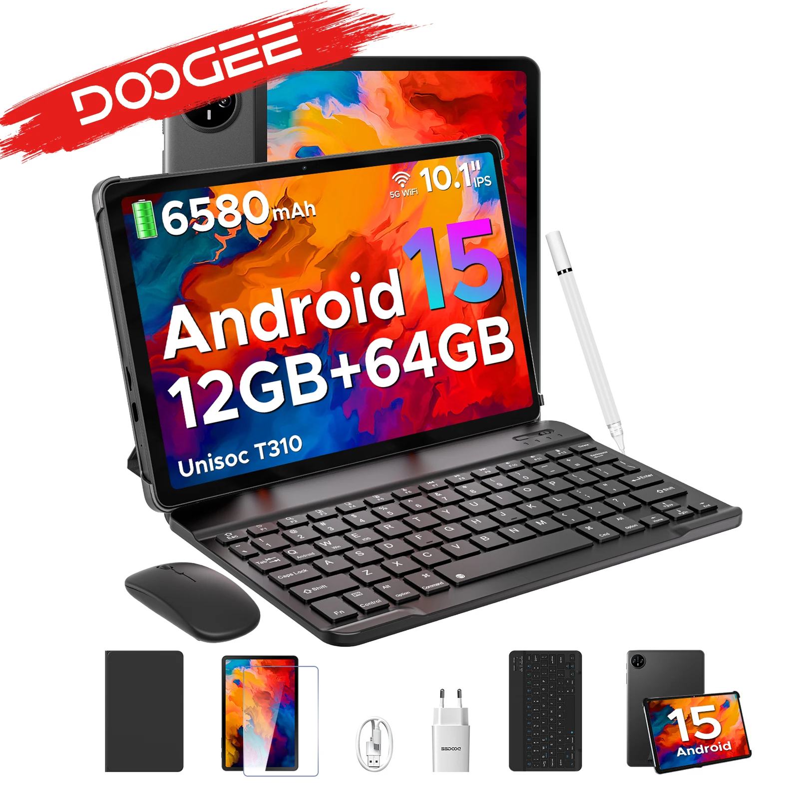 DOOGEE A9 アンドロイド15 タブレット 10インチ、12GB+64GB