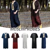 Summer Men's Muslim Clothing Thobe Islamic Arabic Kaftan Short Sleeve Loose Robes Abaya Arab Middle East Traditional Clothing