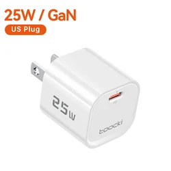 Toocki 25W Mini GaN USB Charger with Super Fast Charge Technology - US White