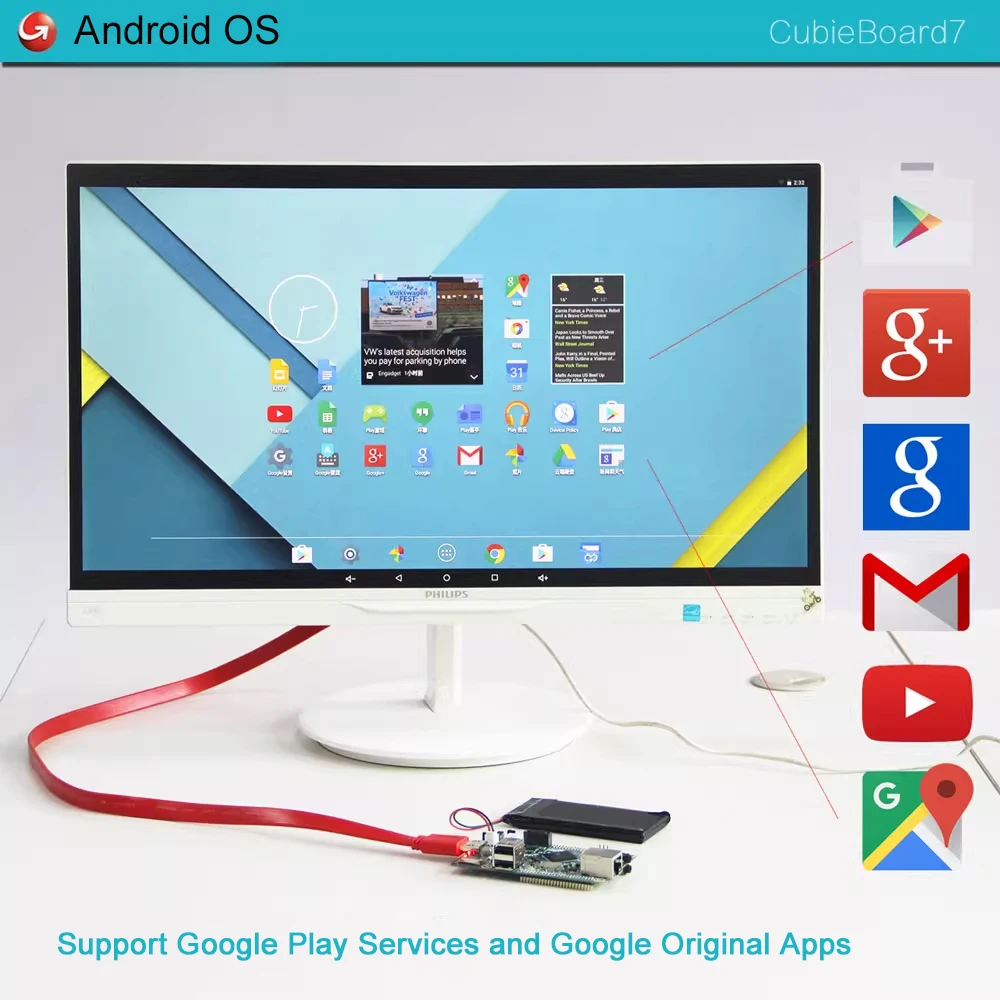Cubieboard7 Actions SOC S700 ARM Cortex-A53 Quad-Core Mali450 MP4 GPU 2GB LPDDR3