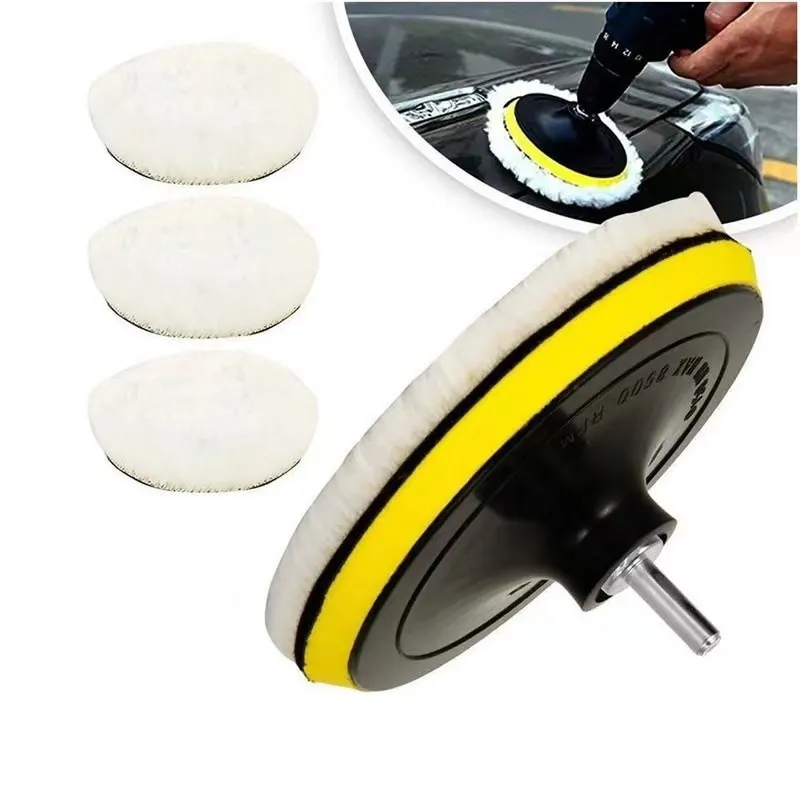 3-Inch Wool Disc Set 5-Piece Polishing Disc Set Sponge Wheel Wool Pad