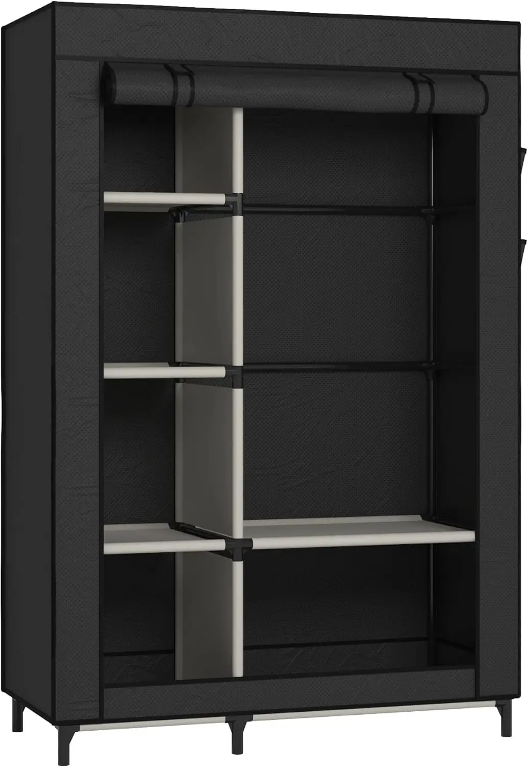 Wardrobe Portable Closet Wardrobe Clothes Storage with 6 Shelves and Hanging Rail,Non-Woven Fabric, Quick and Easy Assembly 2