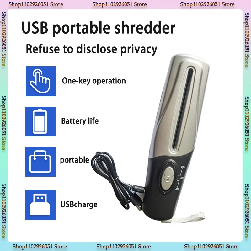 Usb Portable Paper Shredder Multifunctional Mini Electric (paper) Shredder Office Home Operation Simple Small Paper Shredder