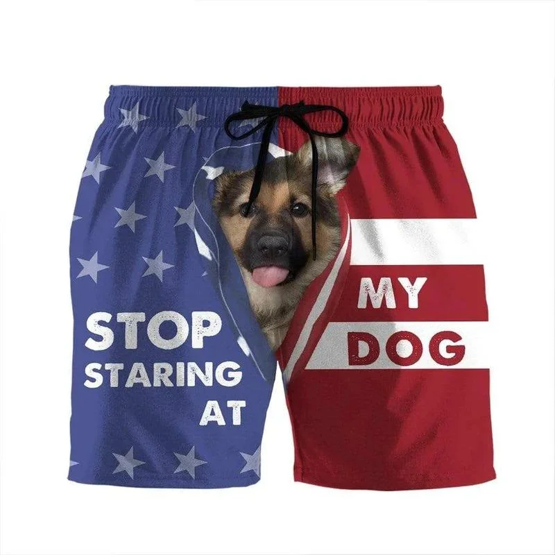 Stars Stripes Design Beach Swim Shorts For Men Outdoor Personality Flag Print Graphic Short Funny Pants Summer Humour Pantie 5