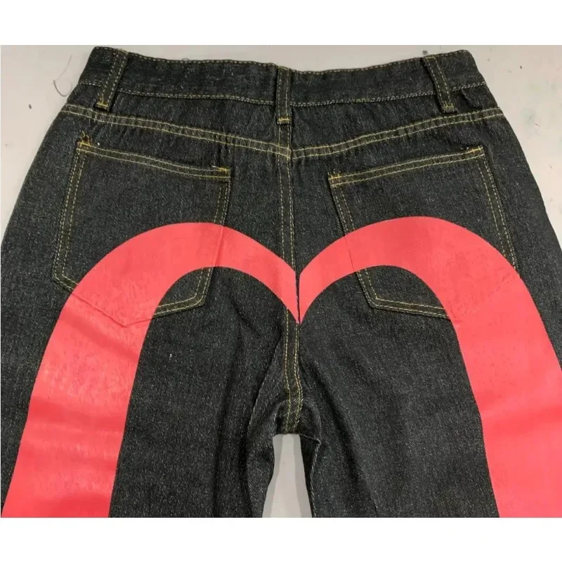 Long Pants Male Pants New Spring Autumn High Street Fashion Big M Printed Fashion Jeans Trousers Loose Straight Leg Men Casual 6