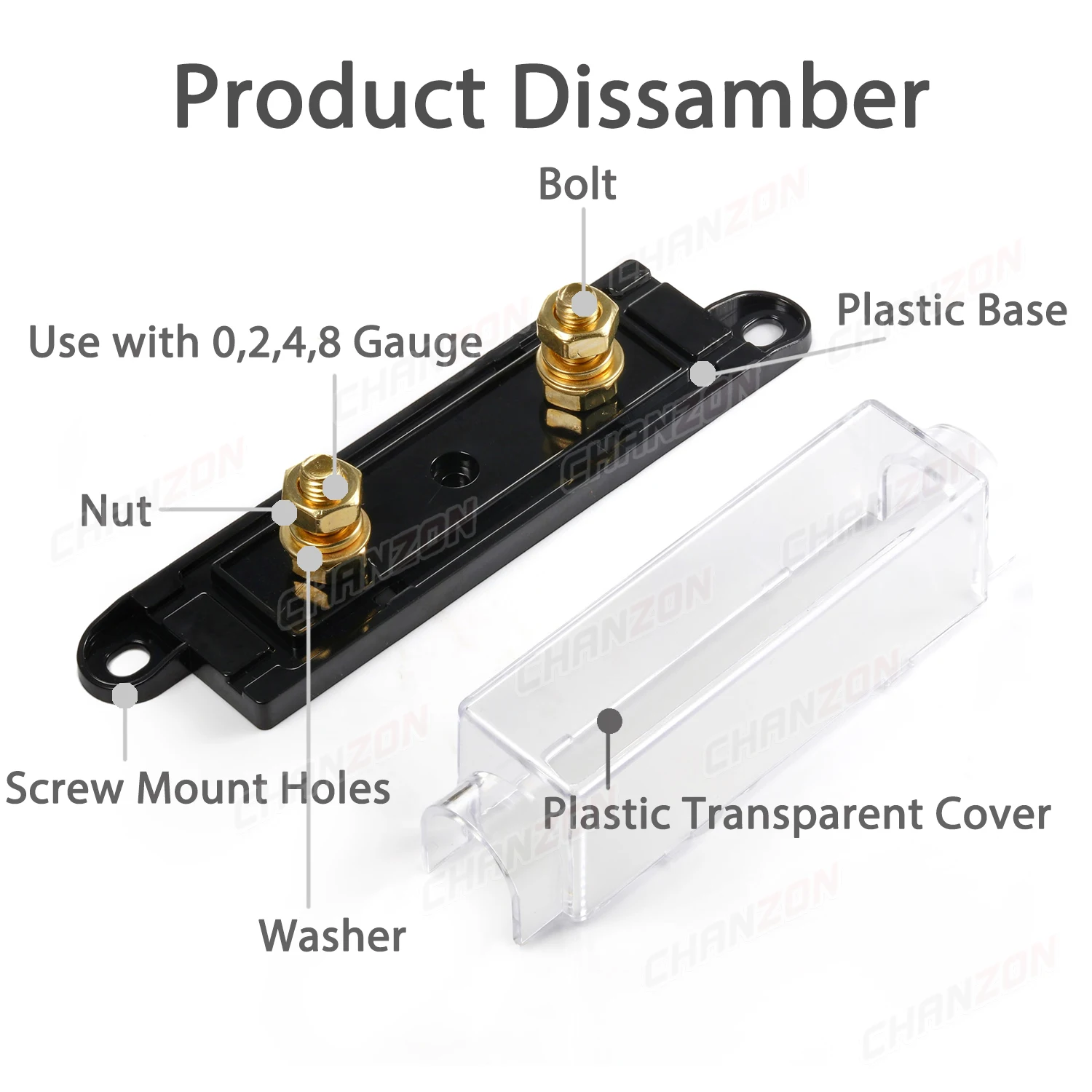 1pc ANL Auto Auto Sicherung Halter Bolt-on Terminal Motor Fall Boxen Cutoff Schlag Blo Elektrische Automotive Automobil typ Unterstützung – Detail 2