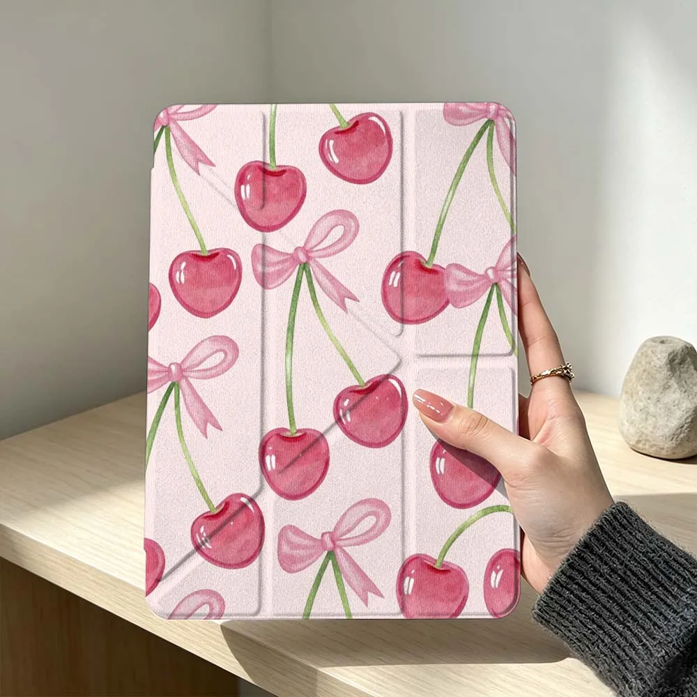 Cartoon Bow and Cherries Tablet Case - Soft and Stylish Design