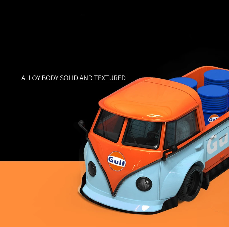 TIME MICRO 1:64 LBWK T1 Gulf &Shell Metal Diecast Model Car/ Van