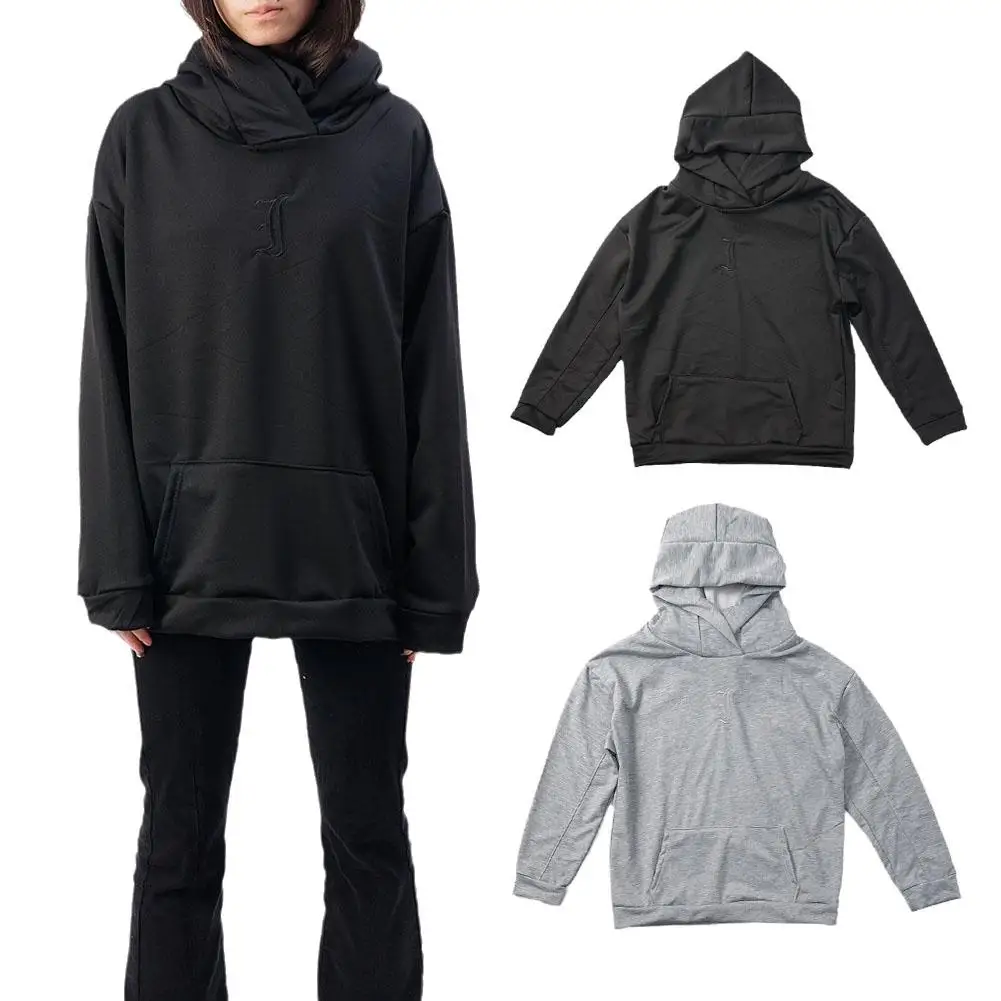 Description Picture 6 of itemAutumn Winter Turtleneck Hoodie Solid Color Hooded Long Sleeve Hip Hop Streetwear Male Punk Style Sweatshirt Unisex Tops