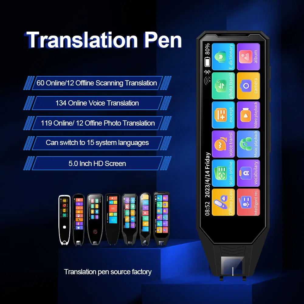 Translation Pen MD09 Intelligent Voice Converter Multi-language Offline WIFI Scanning Business Travel Foreign Dictionary