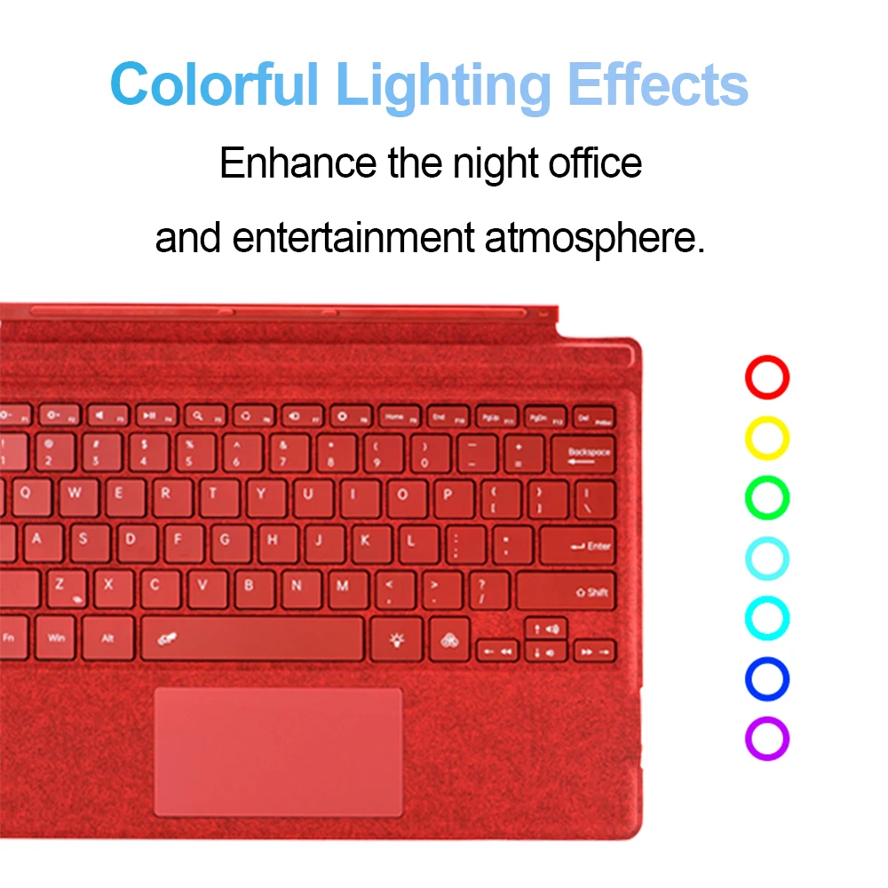 Microsoft Surface Keyboard Pro 3/4/5/6/7 BT 5.1 Colourful Backlit Magnetic Slim 10m Range Design for Surface Pro Keyboard