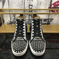 2022 Men Spikes Fashion Casual Ankle Loafer Spring Autumn Luxury Brand High Top Sneakers Rivets Male Shoes Zapatillas Hombre 2