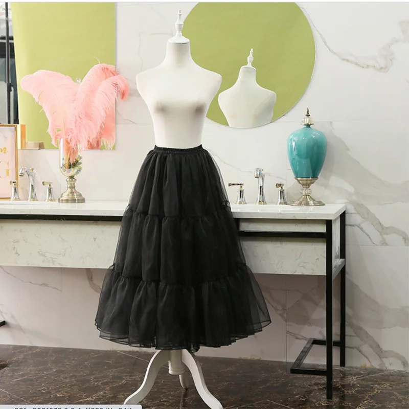 White Black Organza Petticoats 80cm long Crinoline Bridal Petticoats Underskirt For Wedding Dress petticoat skirt petticoat underskirt wedding underskirt wedding petticoat