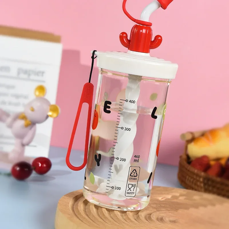 New Mixing Plastic Water Cup, Large Capacity Straw Cup, Student Portable and Easy To Use Cup, Dual-use Milk Coffee Gift lijiao