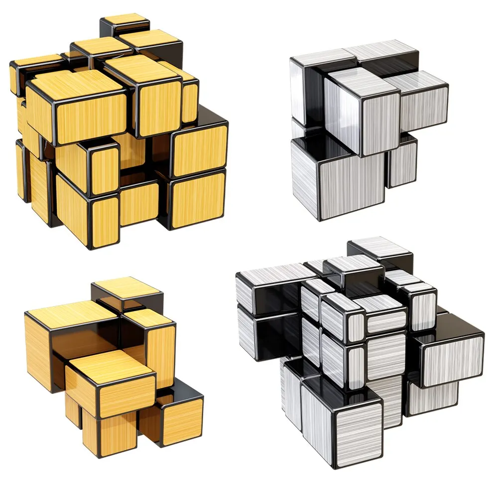 SENGSOMirrorMagicCube2x23x3GoldenSilverMagicCuboProfession