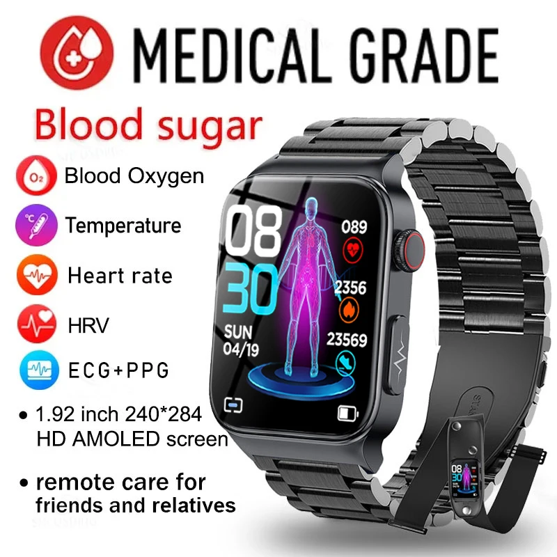 Arzopa Smartwatch Monitor de glucosa en sangre ECG + PPG Medición