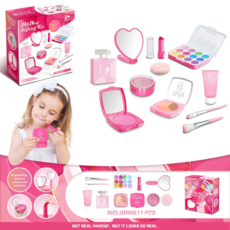 Play Makeup Toy Model-Lipstick and Eyeshadow Kit, Girl Princess Makeup Set，Birthday Gift, Pretend Play, Can't Really