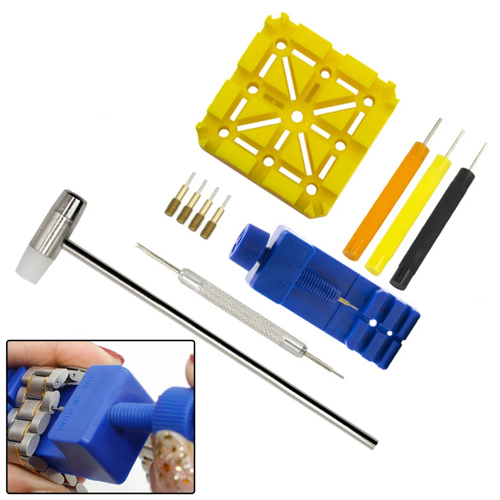 

Expertly Remove or Adjust Links in Your Watch Band with Our 11PCS Watch Repair Tool Kit – Perfect for Home Use!