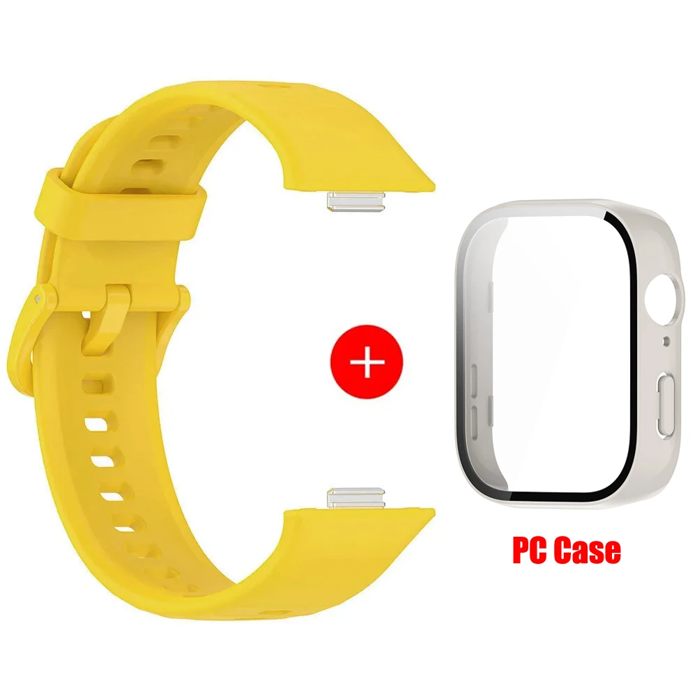 Silicone Watchband with PC Case and Screen Protector for Huawei Watch Fit3 - Replacement Accessories