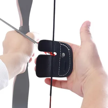 1PC Double Leather Archery Finger Pieces Finger Protection Recurve Bow Shooting Practice Equipment Hunting Sports Equipment 1