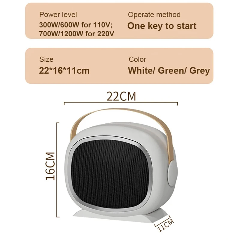 110V/220V Portable Personal Heater Fan Stove Radiator Electric Winter Mini Hot Warm Wind Heating Machine Hot Air Warmer EU US 5