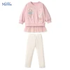 Little maven 2024 Autumn New Children's Clothing Baby Girls Cotton Mouse Sweatershirts Tops+Legging Sets Cotton Clothes for Kids
