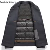 Brand Top Quality 69.8% Wool Jacket For Men Autumn Winter Solid Color Business Goose Down Liner Double-Sided Woolen Coat Jackets 4