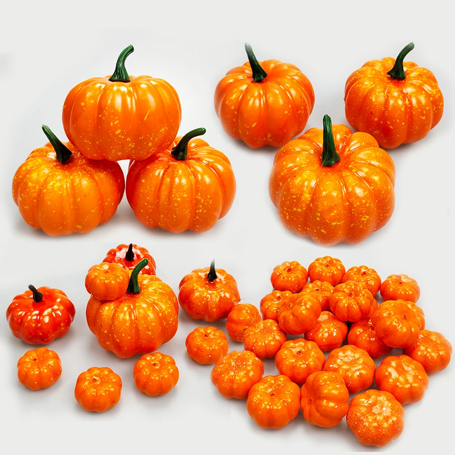artificial pumpkin decoration Halloween Artificial Pumpkin Decoration Foam Simulation Fake Mini Pumpkin Halloween Party Decoration for Home Diy Craft Supplies