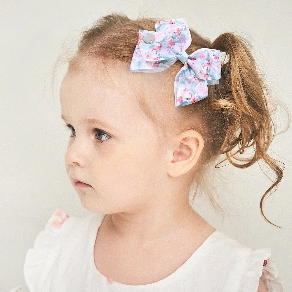 1 Piece 4.5 Inches JOJO Unicorn Printing Hair Bows Hairpins for Kids Girls Boutique Hair Clip Hairgrips Baby Hair Accessories
