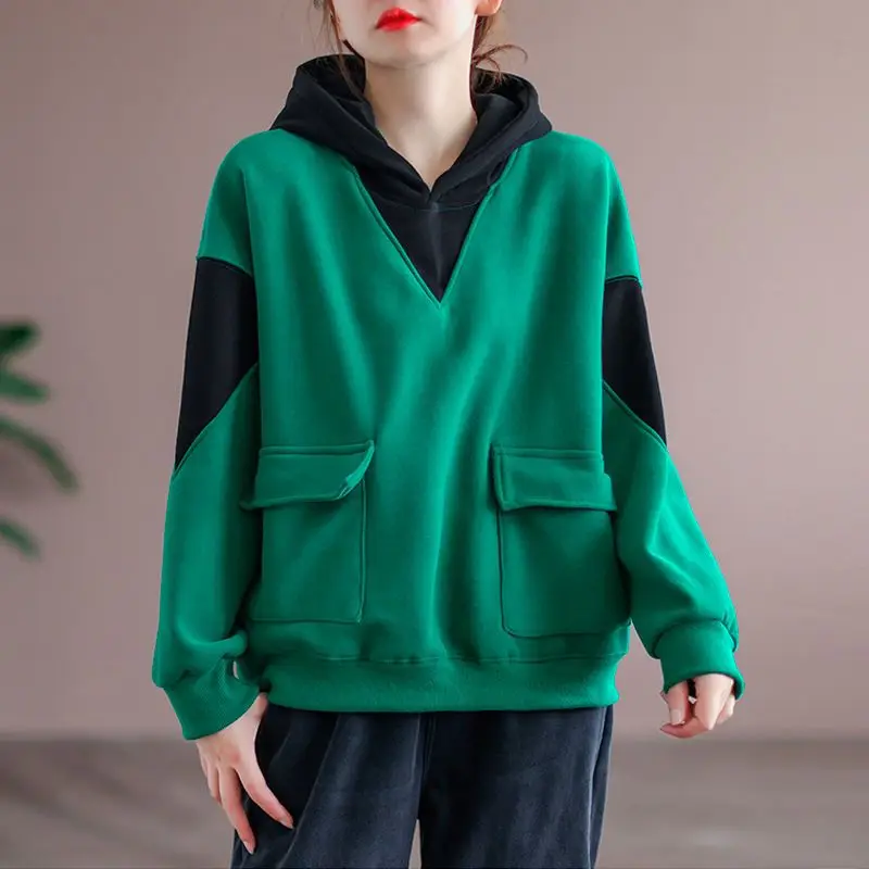 

Women's Sweatshirt Baggy Hoodies Yellow Top Hooded Woman Clothing Loose Y2k Style Harajuku Fashion High Quality Trend Korean E M