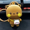 Panda Bubu and Yier Key Holder Charm Keychain Backpack Cute Cartoon Bear Doll Anime Key Ring Couple Jewelry Valentine's Day Gift 5