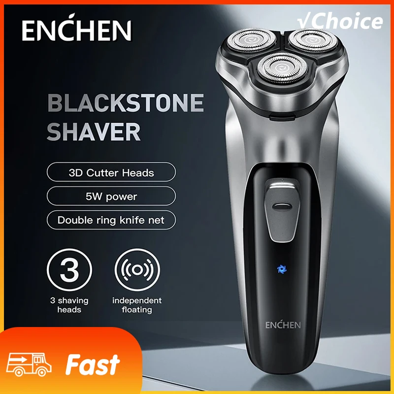 새로운 ENCHEN BlackStone 전기 면도기 면도기 남성용 Type-C 충전식 면도 수염 기계 지능형 제어 여행 잠금 ..