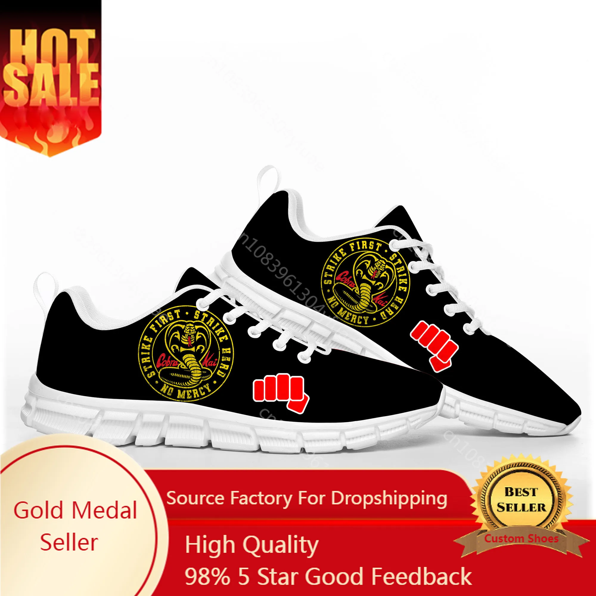 

Cobra Kai No Mercy Snake Movie Sports Shoes Mens Womens Teenager Kids Children Sneakers Casual Custom High Quality Couple Shoes