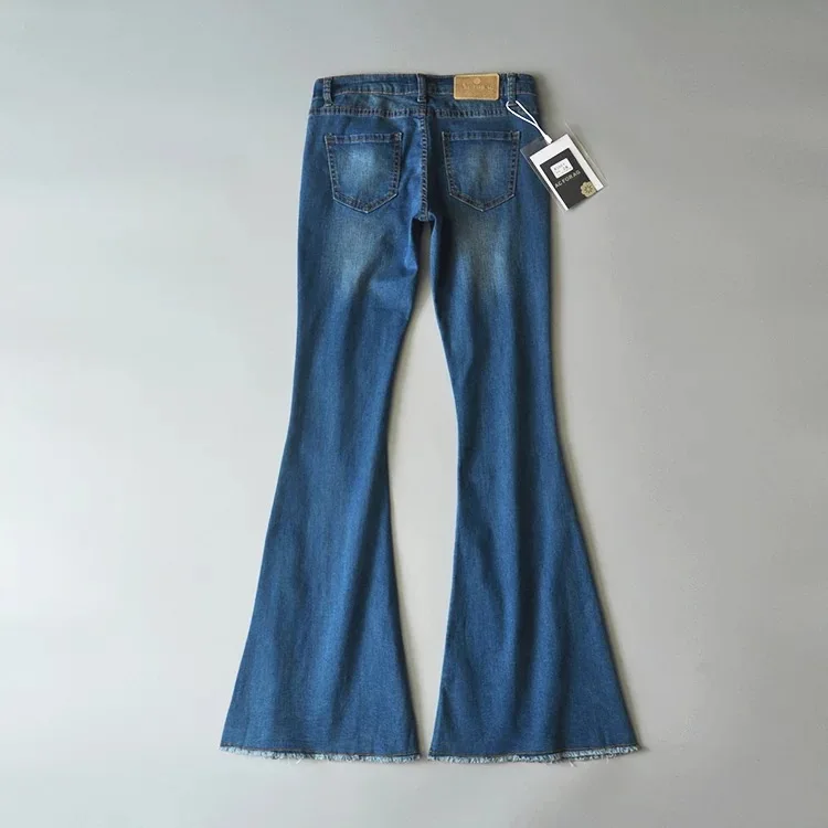 Vaqueros azules retro de cintura baja para mujer 2025, pantalones ajustados acampanados, vaqueros básicos ajustados de verano para mujer, vaqueros casuales de calle para mujer