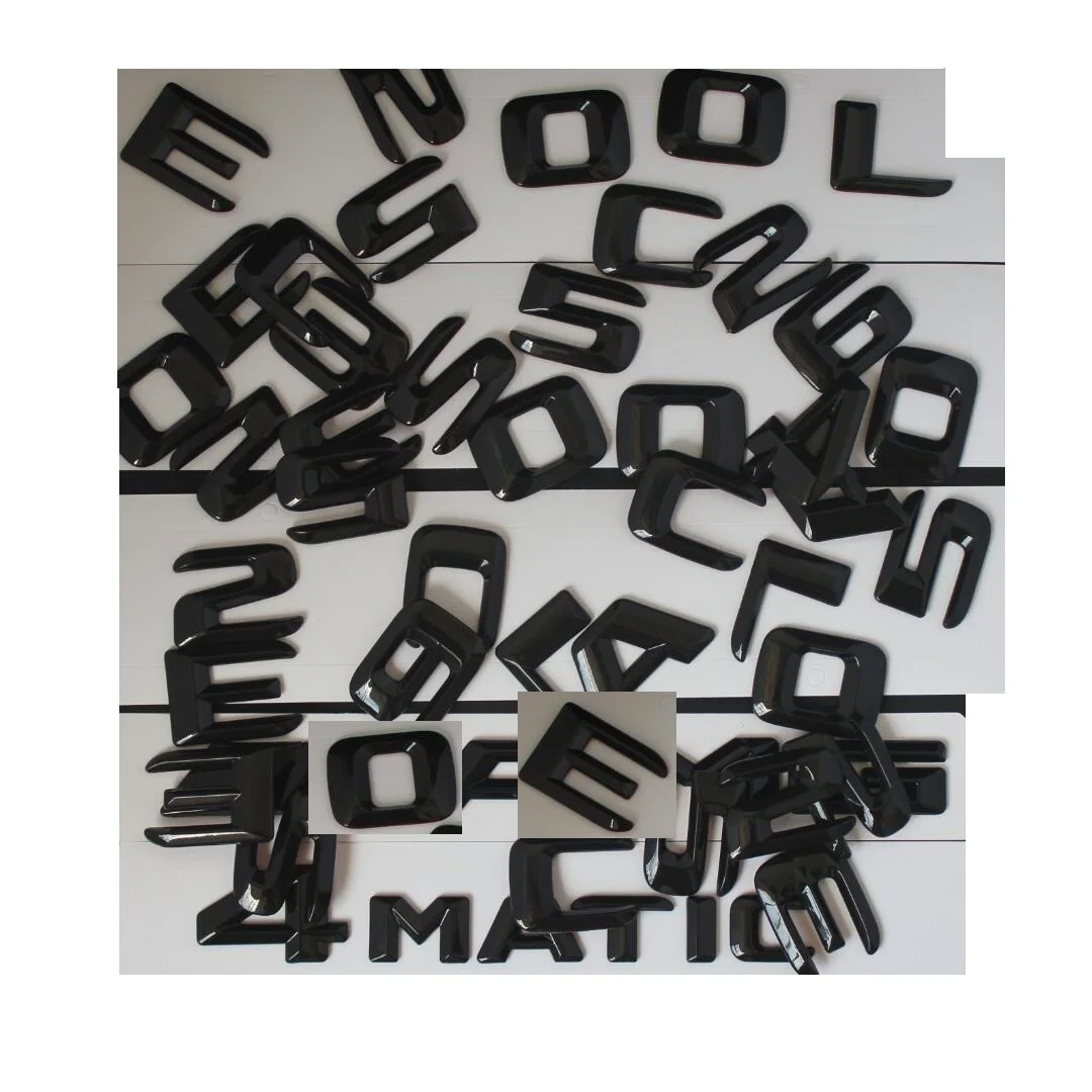 3D блестящие глянцевые черные буквы «сделай сам» эмблемы для Mercedes Benz AMG A B C E CLK CLS CLA G GLK GLS GLE GLC S SLK ML Class