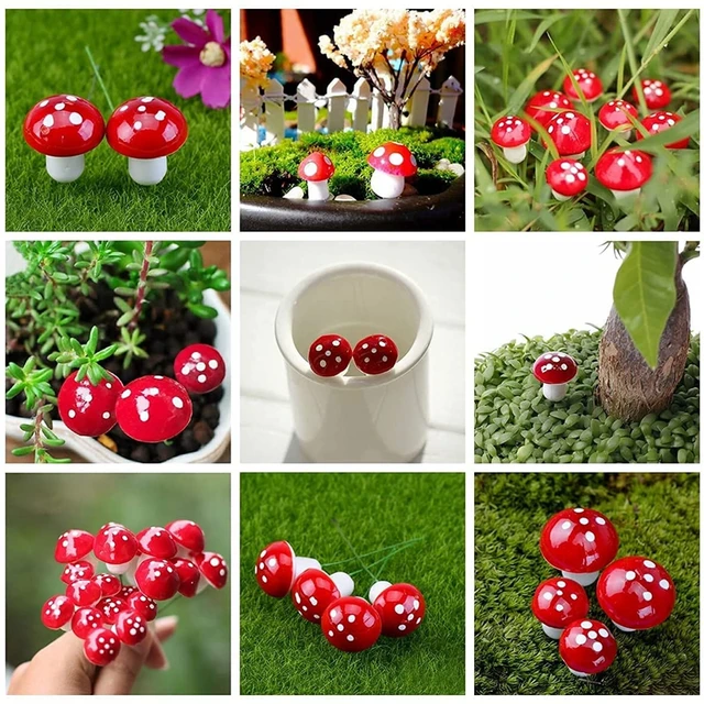 10/50/100Db Mini Gomba Miniatűrök Tündérkert Mohás Terrárium Gyanta Kézműves Mirco Táj Díszítések Mesterséges Tét - Image 5