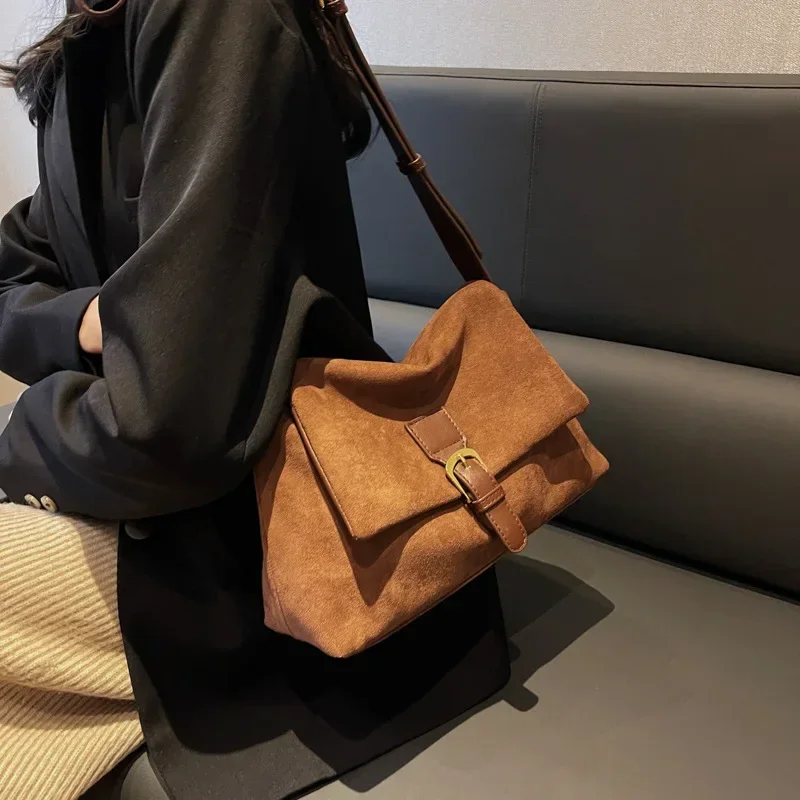 

Fashion Bags for Women Suede Soft PU Leather Handbags Designer Luxury Messenger Bag Ladies Shoulder Crossbody Bag