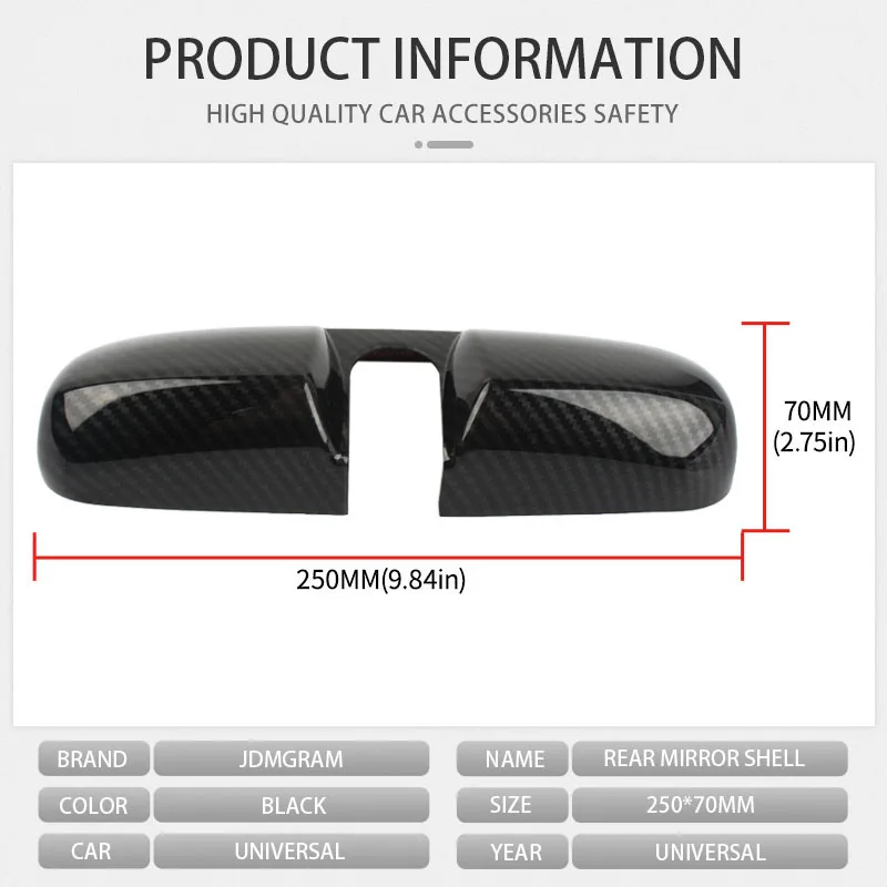Carbon Fiber Rearview Mirror Covers Interior Protector Universal Auto Rear View Mirrors Protection Frame Accessories