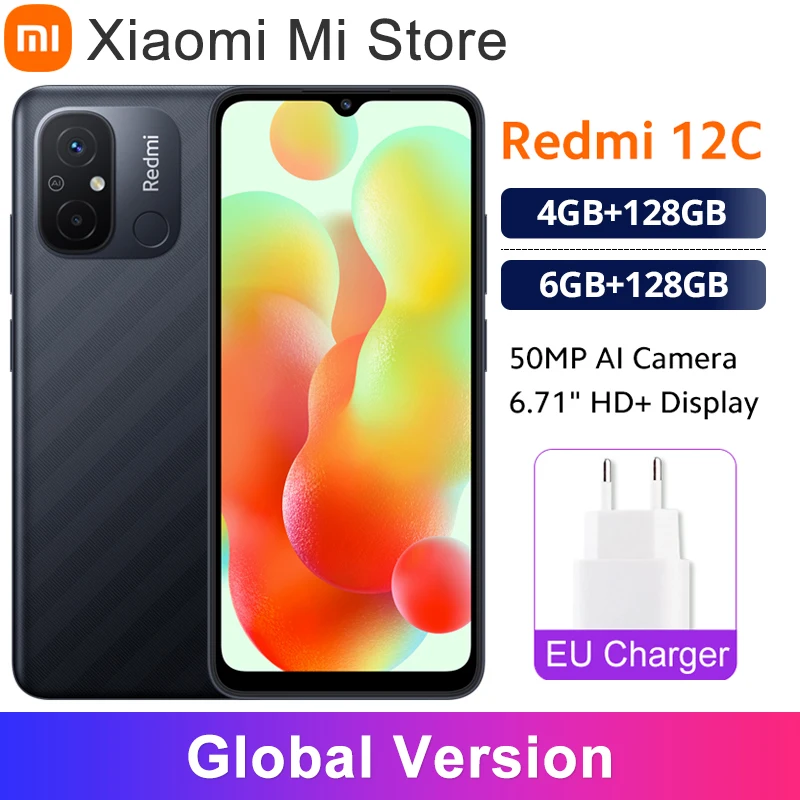  Global Version Xiaomi Redmi 12C MTK Helio G85 Rear fingerprint sensor 6.71 Display 50MP AI Camera 5000mAh Battery 