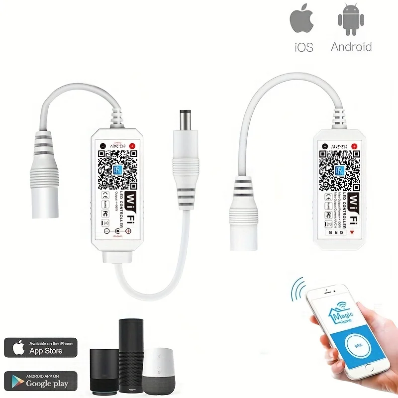 Wifi RGBW RGB Controller Magic Home APP Work with Alexa Google Home for DC12-24V Single Color RGB LED Strip Light Voice Dimmer rgb controller