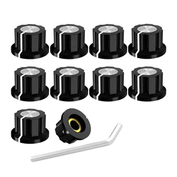 Premium Black Rotary Knobs for Volume Control (Pack of 10) (Black color)