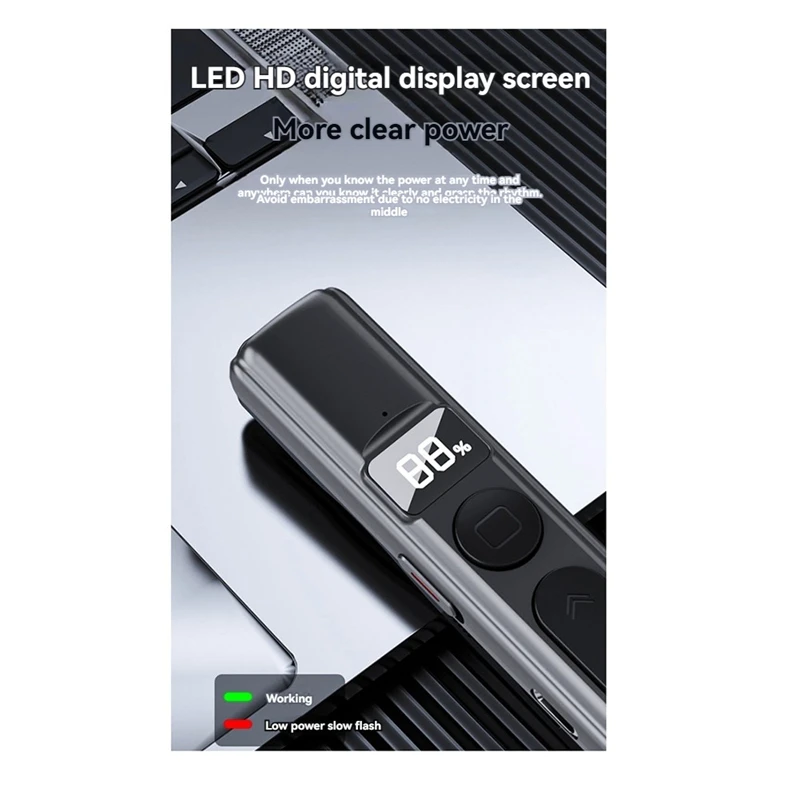 B04B-Rechargeable Wireless Presenter Battery Level Display Stylus Screen Touch PPT Pointer Pen For Teaching And Meeting 4