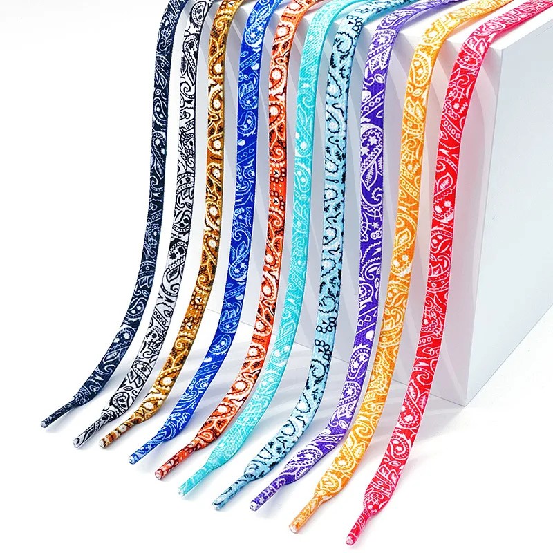 Cashew Flower Hand-Painted Gilded Flat Shoelaces